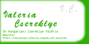 valeria csereklye business card